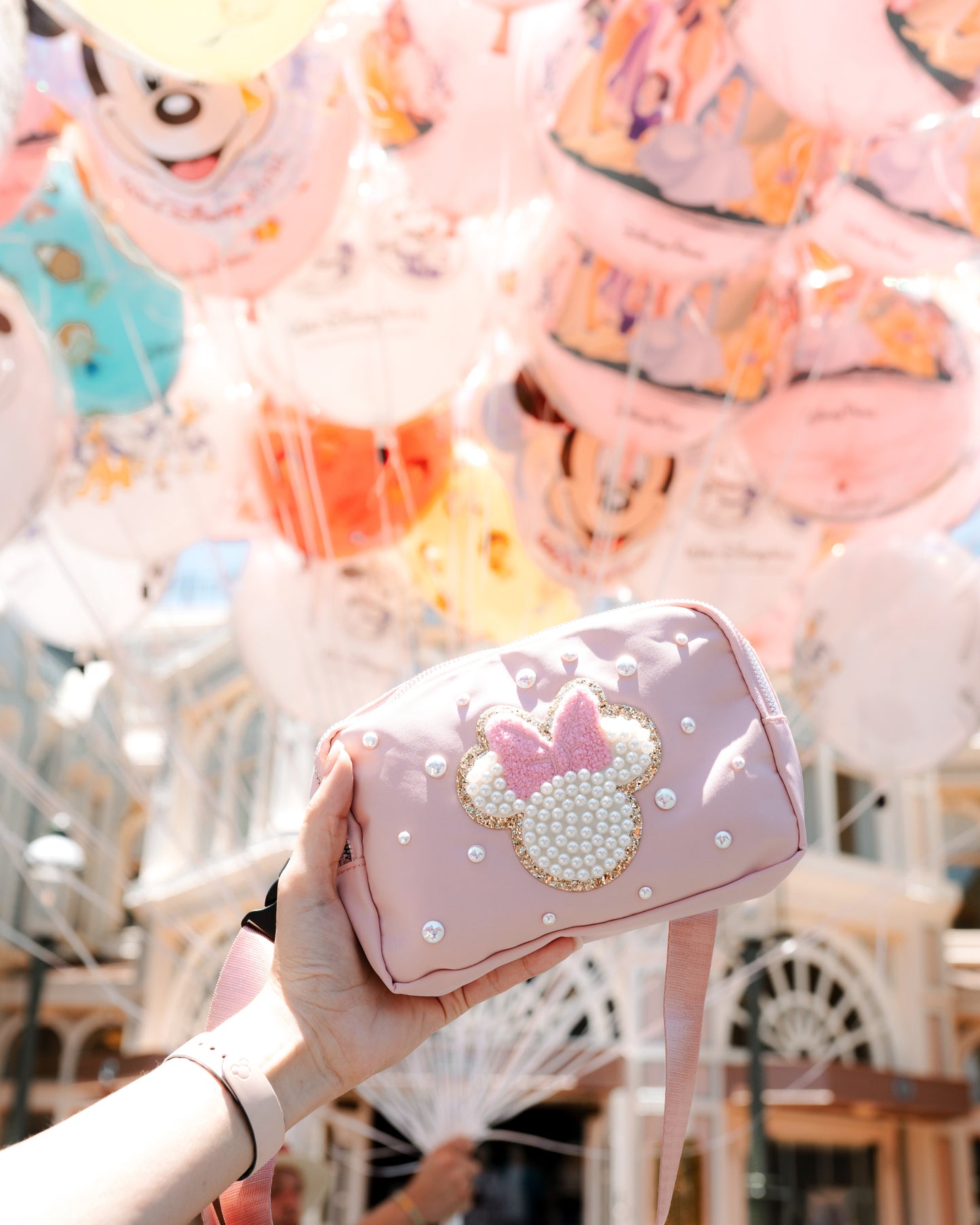 Soft Pink Bag with Pink Bow Mouse Patch