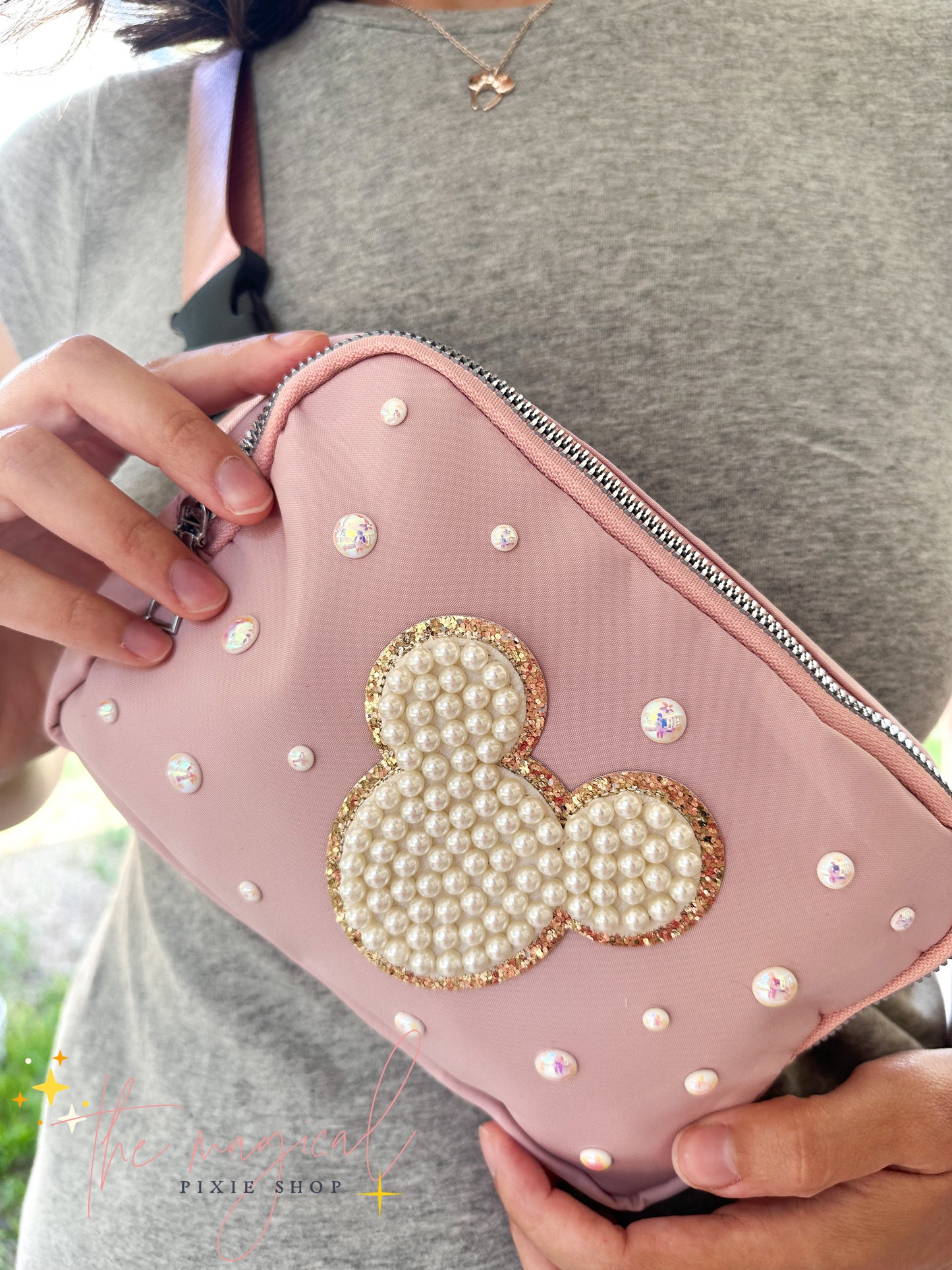 Soft Pink Bag with Mouse Patch