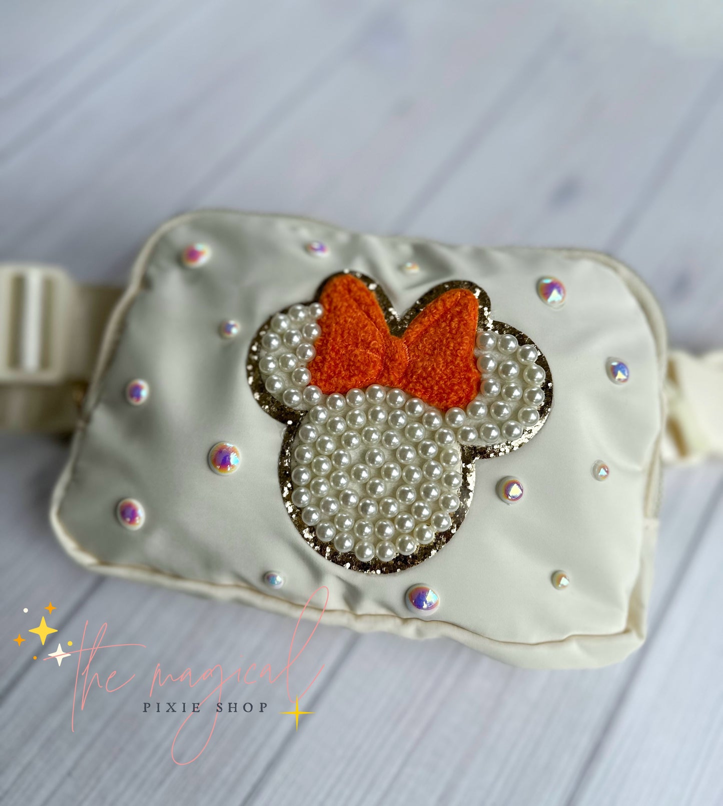 Ivory Bag with Orange Minnie Patch