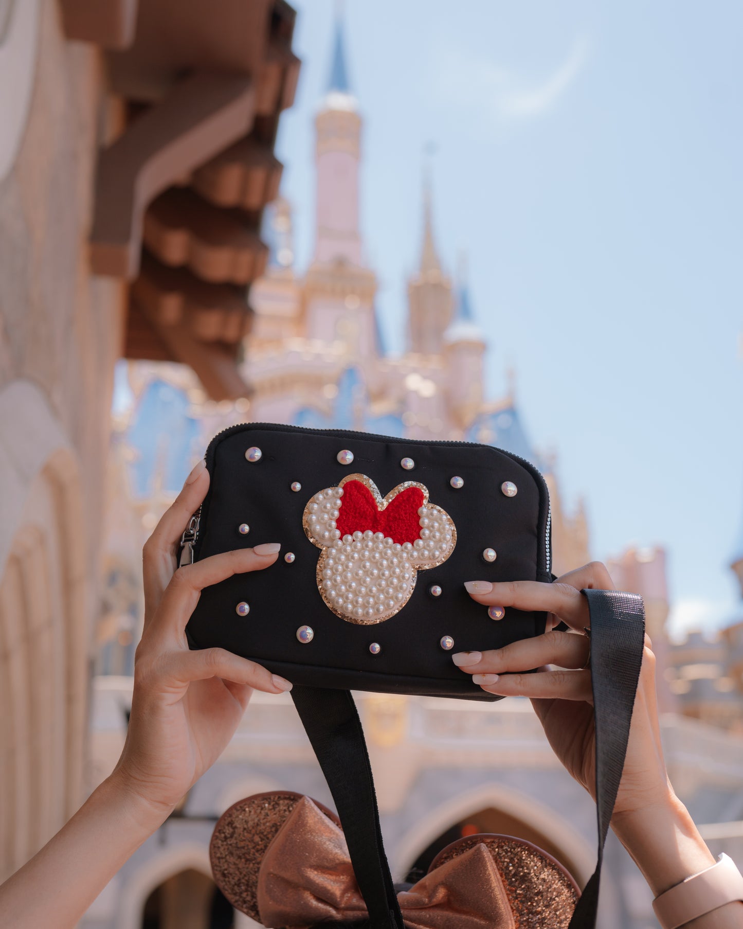 Black Bag with Red Minnie Patch