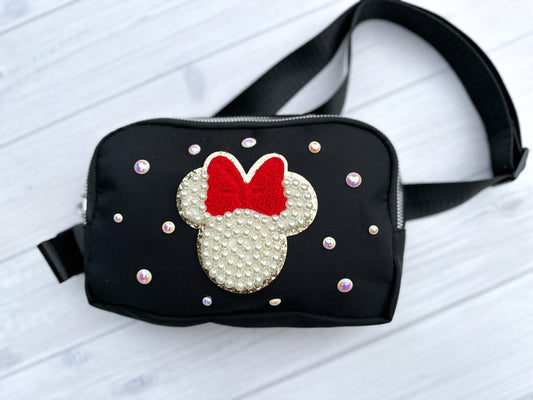 Black Bag with Red Minnie Patch