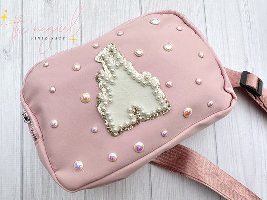 Soft Pink Bag with Castle Patch