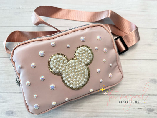 Soft Pink Bag with Mickey Patch